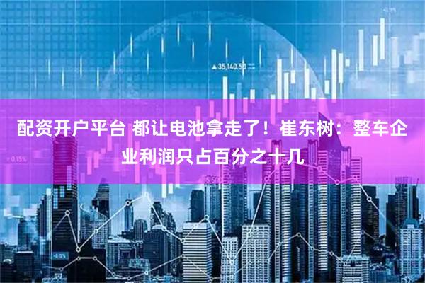 配资开户平台 都让电池拿走了！崔东树：整车企业利润只占百分之十几